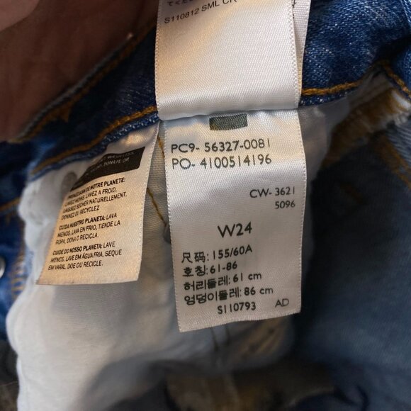 Levis Premium 501 Women's Denim Shorts 24 Distressed High-Waisted - Picture 8 of 11